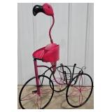 37" Metal Flamingo Bicycle Planter