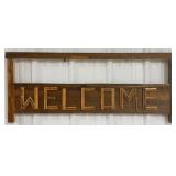 39" Rustic Log Welcome Sign