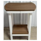 Tan & White Poly Plant Stand/Side Table