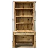 Roughsawn O.C.P. Wood Student Desk/Bookcase
