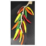 26" Glass Peppers Wall Hanging
