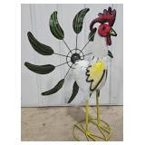 32" Metal Chicken Sun Spinner