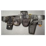 Black Leather Firearm Belt Holster