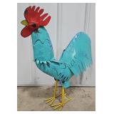 23" Metal Blue Rooster