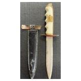 11" Fixed-Blade Dagger w/ Gold Colored Eagle Embl