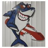 24" Welcome to the Pool Shark Single Sided Metal