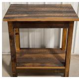 30ï¿½ Rustic 2 Tier Wooden Side Table