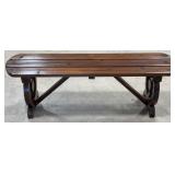 44" Wagon Wheel Wooden Bench