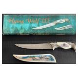 Flying Wolf III 13.5" Decorative Fixed Blade Hunt