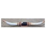68" Longhorn Horns w/ Cowhide & Leather Wrap