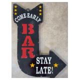 30ï¿½ BAR Single Sided Metal Sign