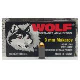 Wolf 9mm Makarov Steel Case Cartridges