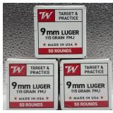 Winchester 9mm Luger Centerfire Cartridges
