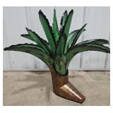 23" Metal Succulent Cowboy Boot