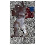 70" Metal Big Foot w/ American Flag