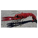 48" Metal Crawfish Garden Art