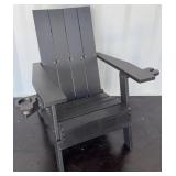 ECCB Outdoor Black Poly Adirondack Chair