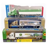 (3) 1/64 Ertl Semi Trucks with Trailers