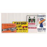 (4) Kubota, Friday Tractors, and Seed Dealer Signs
