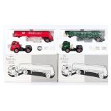 (2) 1/34 First Gear White 3000 Semi Truck with Tan
