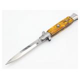 AKC 9in Marbled Yellow Synthetic Stiletto Switchbl