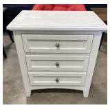 (L) Wood Bedside Table With 2 Drawers. 28" x 16"