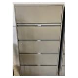 (L) Metal 5 Drawer Cabinet With Lock. 65? x 18?