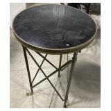 (L) 3 Legged Marble Top End Table. 24" x 15"