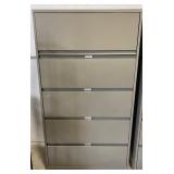 (L) Metal 5 Drawer Cabinet With Lock. 65? x 18?