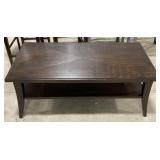 (L) Wood Living Room Table W/ Shelf. 48" x 18" x