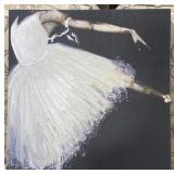 (L) Canvas Art of Ballerina. 18" x 18"