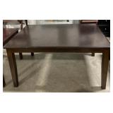 (L) Expandable Dark Wood Kitchen Table. 60" x 30"