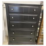 (L) Black Wood Dresser. 38" x 54" x 18"