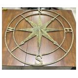 (L) Metal Compass Wall Decoration. 36" x 36"
