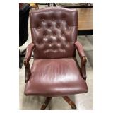 (L) Nailhead Rolling Leather Desk Chair