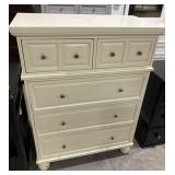 (L) 5 Drawer Wood Dresser. 36" x 48" x 18"