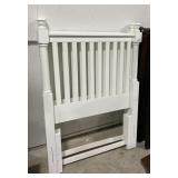 (L) White Wood Bed Frame Set. 59" x 42"