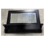 (H) Wall Mounted Key/Coat Rack W/ Mirror. 23" x