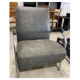 (H) Metal Padded Lounge Chair W/ Arm Rest