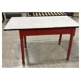 (Q) Porcelain Top Dinner Table W/ Wood Legs. 48" x