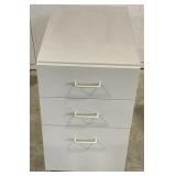 (H) 3 Door Filing Cabinet On Wheels. 24" x 27" x