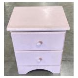 (H) Pink 2 Drawer Nightstand. 16" x 22" x 19"