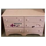 (H) Pink 6 Drawer Kids Dresser. 48" x 31" x 16"