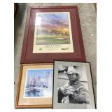 (H) 3 Framed Pictures  People, Cities, and