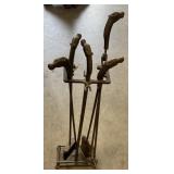 (AF) Horse Handle Fireplace Set