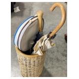 (H) Basket Including Tennis Rackets and Umbrellas