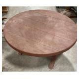 (AF) Circular Wood Table. 33" x 16"