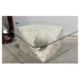 (D) Postmodern Tessellated Stone Coffee Table