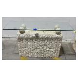 (D) Postmodern Tessellated Stone Coffee Table