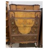 (Q) Vintage Wooden Dresser on Wheels. Approx 36?